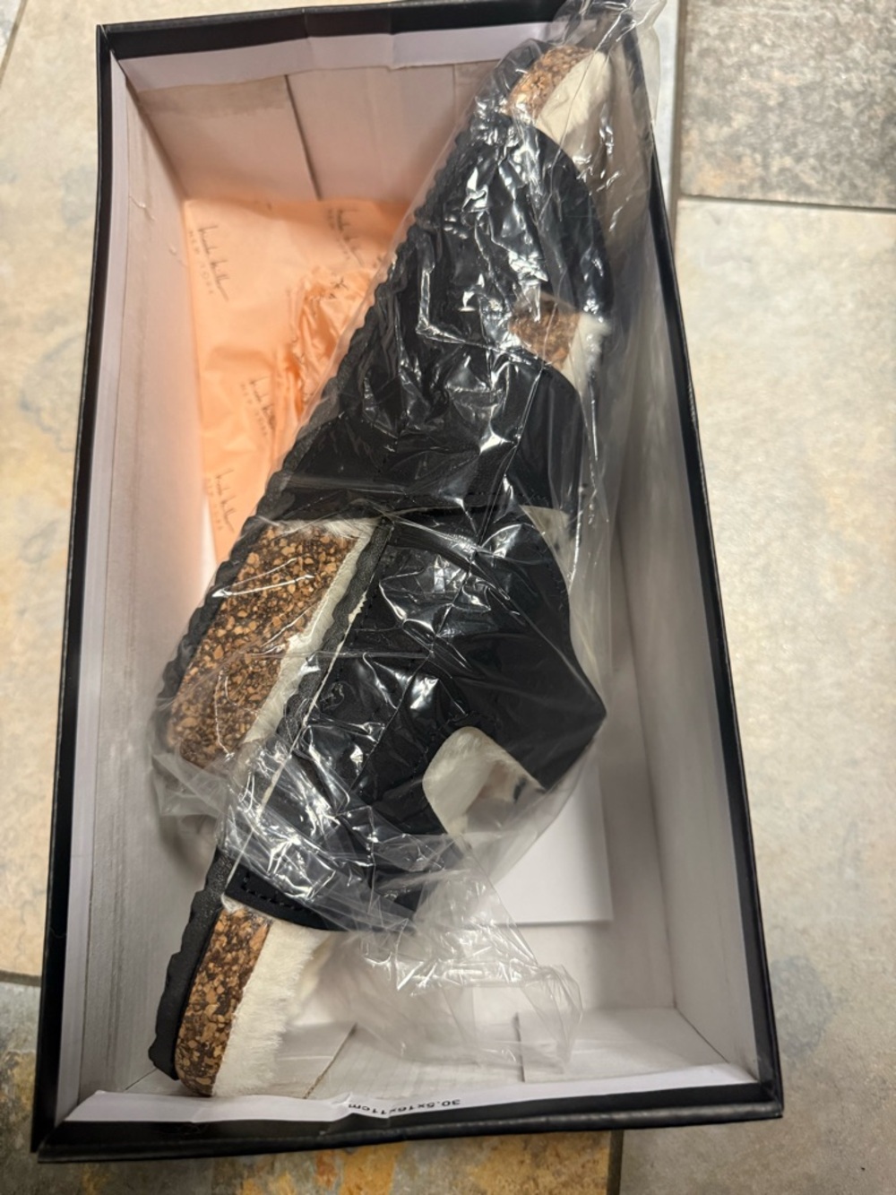 Nicole Miller Fur-Lined Black Slip-On Slippers - Picture 3 of 3